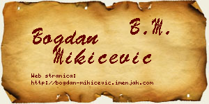 Bogdan Mikićević vizit kartica